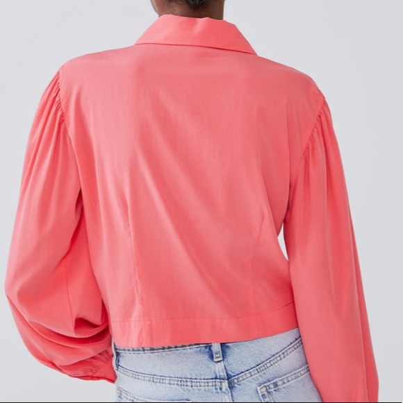 NWT Anthropologie Coral western button down - Picture 4 of 5